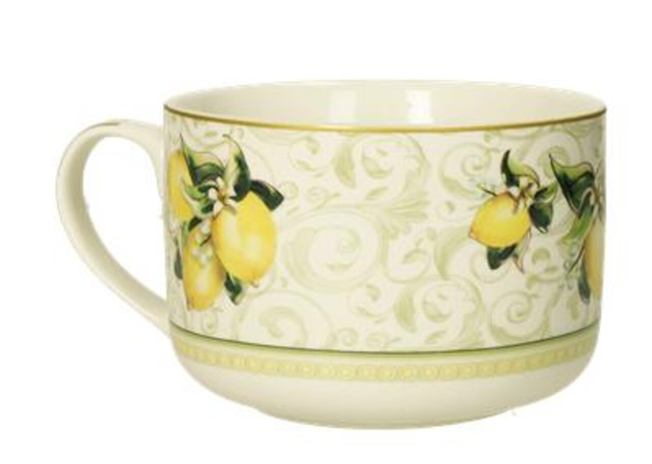 Cana mic dejun, Limoni v1, Brandani, D12.5x9 cm, 450 ml, portelan New Bone China - imagine 3